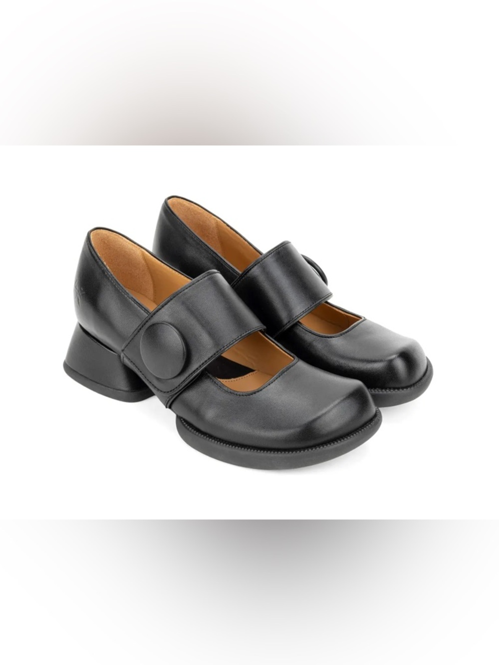 John Fluevog Tippi Mary Jane Leather Black Platform Heel 9.5 GUC